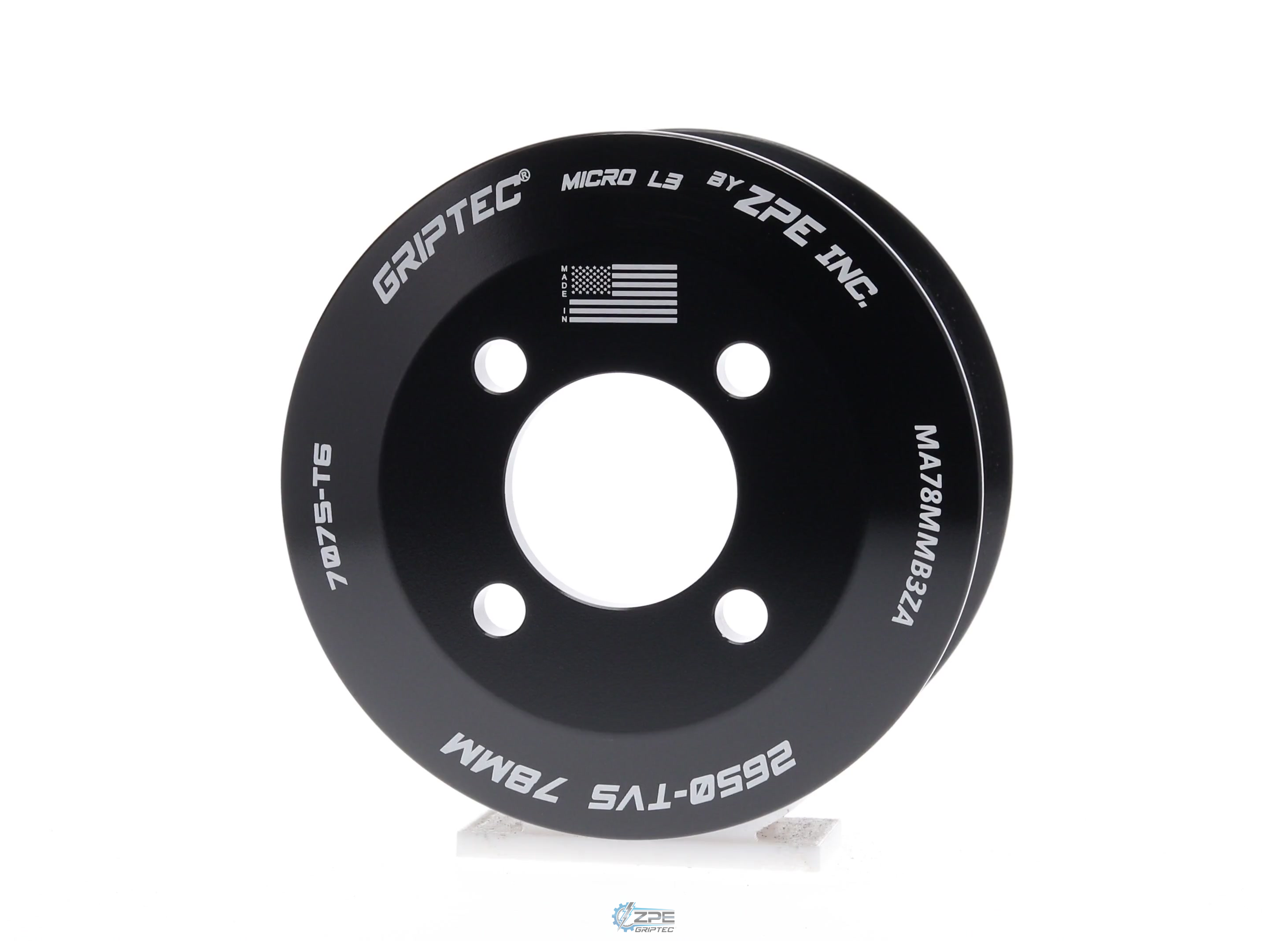 78mm 10 Rib ZPE GripTec® 2pc Magnuson LSA/LT4 2650 TVS L3 Black Pulley Only